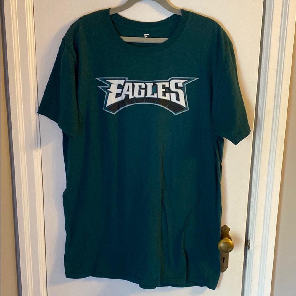 Fanatics Number 1 DAD on back Eagles Dark Green T-Shirt Size L #1 DAD